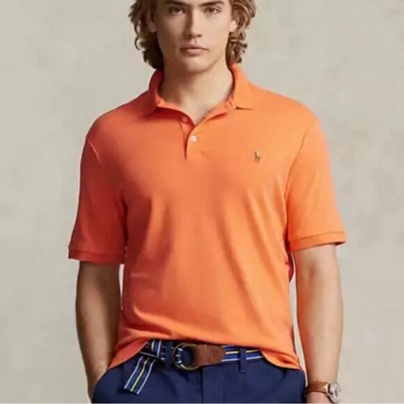 NWT POLO RALPH LAUREN Orange M CLASSIC FIT 100% SOFT COTTON Polo Shirt SMALL - Picture 1 of 13